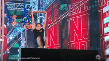 I Made It American Ninja Warrior GIF - I Made It American Ninja Warrior Stick The Landing GIFs