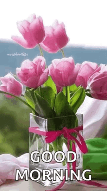 Good Morning Floral GIF - Good Morning Floral Pink Flowers GIFs