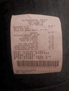 receipt paper proof bill