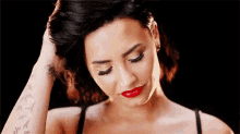 Demi Lovato Red Lips GIF - Demi Lovato Red Lips Hair Flip GIFs