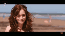 Lily Collins Smile GIF - Lily Collins Smile Windy GIFs