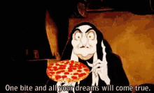 pizza one bite dreams come true wicked witch