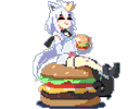Hololive Burger Queen Sticker - Hololive Burger Queen Eating Burger Stickers