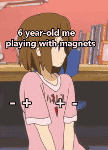 idle anime playing with magnets