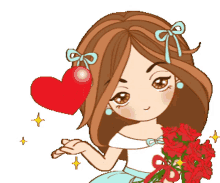 cute girl drawing cute girl sparkles flowers blow kiss