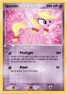 sporklin pink sporkmon pokemon card mlp
