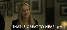 That Is Great To Hear Laura Linney GIF - That Is Great To Hear Laura Linney Wendy Byrde GIFs