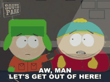 Aw Man Lets Get Out Of Here Eric Cartman GIF - Aw Man Lets Get Out Of Here Eric Cartman Kyle Broflovski GIFs