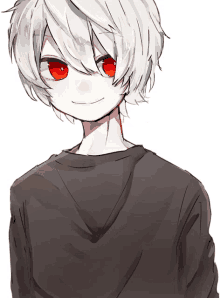 anime cute red eyes smile happy