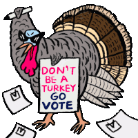 Dont Be A Turkey Go Vote Sticker - Dont Be A Turkey Go Vote Turkey Stickers