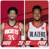 Houston Rockets (20) Vs. Portland Trail Blazers (32) First-second Period Break GIF - Nba Basketball Nba 2021 GIFs
