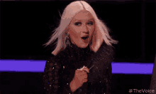 Excited GIF - The Voice Christina Aguilera Hand Fan GIFs