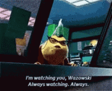 Monsters Inc Im Watching You Wazowski Away GIF - Monsters Inc Im Watching You Wazowski Away GIFs
