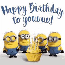 Happy Birthday To You Minions GIF - Happy Birthday To You Minions Cake GIFs