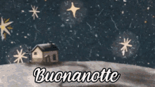 Buonanotte Natalizio Dormi Bene Dolce Notte Inverno Natale Cielo Stellato GIF - Good Night Sweet Dreams Winter GIFs