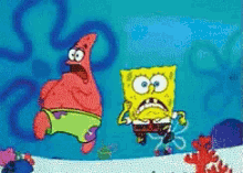 spongebob lasso patrick explosion scared