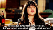 New Girl Run Away From Problems GIF - New Girl Run Away From Problems Jess GIFs
