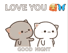 love you lots kiss peach cat goodnight hearts