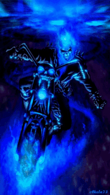 Motocicleta Skeleton GIF - Motocicleta Skeleton Blue Fire GIFs