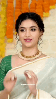 Keerthy Suresh Saree Girl GIF - Keerthy Suresh Saree Girl Saree Woman GIFs
