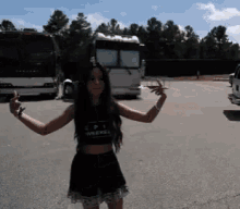 Camila Cabello Hands Up GIF - Camila Cabello Hands Up Peace Yow GIFs