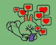 Green Bunny Rabbit GIF - Green Bunny Rabbit Hearts GIFs