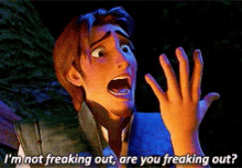 tangled flynn rider freaking out