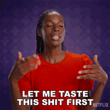 Let Me Taste This New Shit First Zainab Johnson GIF - Let Me Taste This New Shit First Zainab Johnson History Of Swear Words GIFs