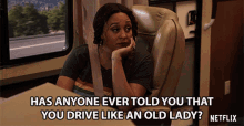 Has Anyone Ever Told You That You Drive Like An Old Lady Tia Mowry GIF - Has Anyone Ever Told You That You Drive Like An Old Lady Tia Mowry Cocoa Mckellan GIFs