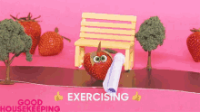 strawberry lying exercising streching healthy