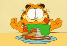 Eating A Lasagna Garfield GIF - Eating A Lasagna Garfield Lasagna GIFs