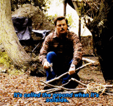 parks and recreation ron swanson nick offerman ground camping