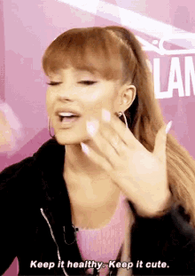 The Motto GIF - Ariana Grande Keep It Healthy Keep It Cute GIFs