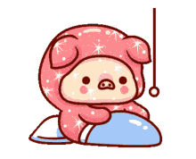 goodnight cute pig animated