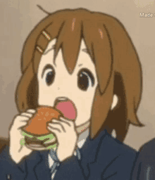 Yui Hirasawa K On GIF - Yui Hirasawa K On Yui Eating Burger GIFs