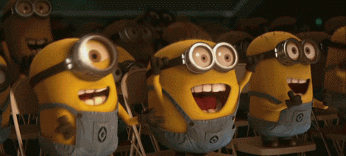 Minions! GIF - Cheering Happy Laugh GIFs