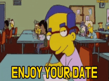 Date Milhouse GIF - Date Milhouse Eyebrow Raise GIFs
