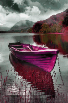 boat mountain lake