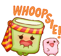 Marshmellows Says Whoopsie! Sticker - The Party Marshmallows Whoopsie Sorry Stickers