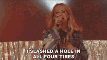 I Slashed A Hole In All Four Tires GIF - I Slashed A Hole In All Four Tires Carrie Underwood GIFs