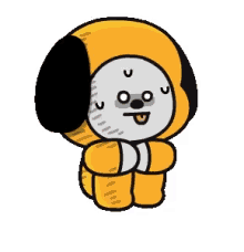 bt21 chimmy sweat nervous scared