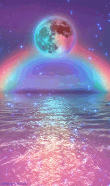 Moon Rainbow GIF - Moon Rainbow Sparkles GIFs