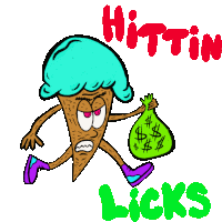 Hittin Licks Licks Sticker - Hittin Licks Licks Ice Cream Cone Stickers