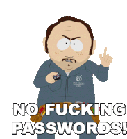 No Fucking Passwords Clark Malkinson Sticker - No Fucking Passwords Clark Malkinson South Park Stickers