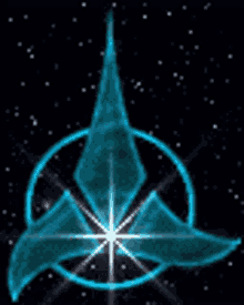 klingon trefoil blue logo spin