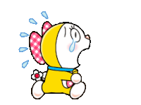 Dorami Crying Sticker - Dorami Crying Running Away Stickers