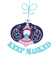 Keep Masked Ornament Sticker - Keep Masked Ornament Woman Stickers