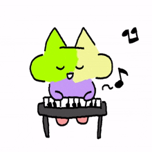 colorful cat music playing artistic