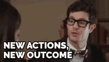 Foster The Change - "New Actions, New Outcome." GIF - Baggage Claim Adam Brody New Actions GIFs