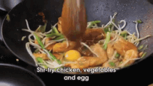 Stir Fry Chicken, Vegetables, Egg GIF - Thai Food Stir Fry Chicken Stir Fry GIFs
